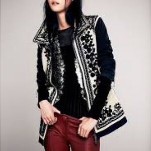Free People Stitched Quills Embroidered Jacket medium